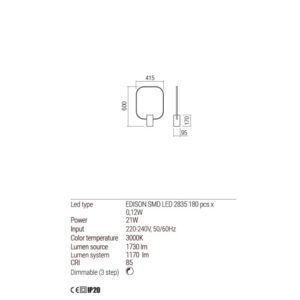 Настолна лампа Redo DOM 21W LED с димер, бяла - Снимка 2