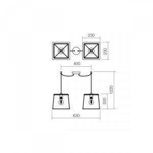 Полилей Smarter SKETCH SU 2x42W E27 черен IP20 - Image 2
