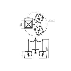 Полилей Smarter SKETCH SU 3x42W E27 черен - Image 3