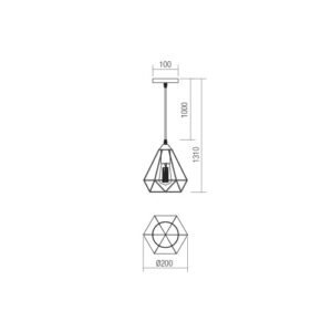 Пендел Smarter 01-1388 Krill, E27, 42W, матов черен - Image 2