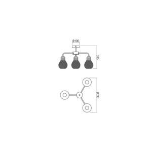 Пендел E27 3x42W Smarter 01-1576, черен/мед, димируем - Image 2