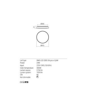 Плафон LED Redo ERIE 24W 2750lm топла светлина - Image 2