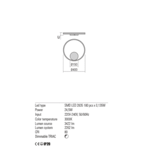 Плафон LED 24.5W 2269lm 3000K Redo Orbit Bronze - Image 2