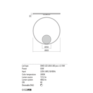 Плафон LED Redo Orbit Bronze 5.5W 4853lm 3000K DALI - Image 2