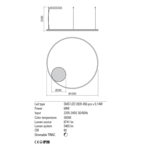 Пендел Redo ORBIT LED 6.8W 3000K димируем бронз - Image 2