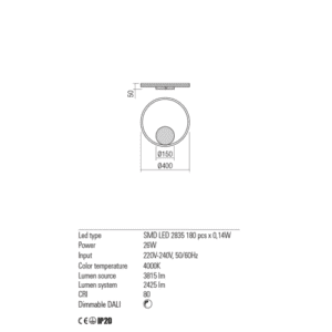 Плафон LED Redo ORBIT 26W 4000K DALI бронз - Image 2