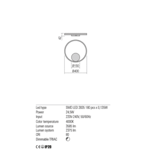 Плафон LED Redo ORBIT 24.5W неутрална светлина IP20 - Image 2
