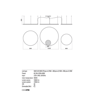 Пендел LED Redo ORBIT 40.5W DALI 4000K черен - Image 2