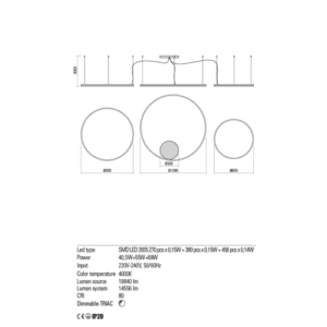 Пендел LED 40.5W Redo ORBIT неутрална светлина - Image 2