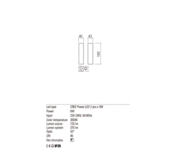 Аплик LED 2x3W 3000K дърво Redo Saber - Image 3