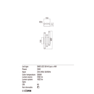 Аплик LED Redo MADISON 6x4W 1632lm 3000K димиращ - Снимка 2