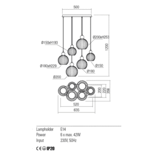 Пендел Redo PLUMEN E14 6x42W димируем - Image 2