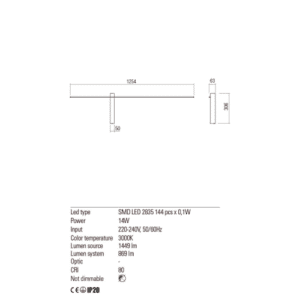 Аплик Redo TANGENT LED 14W 3000K димиращ, бял - Image 3