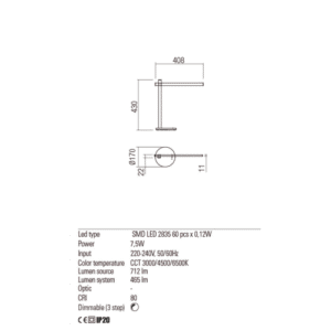 Настолна лампа Redo OMEO 7.5W, SMD LED, 3000K, бяла - Снимка 3