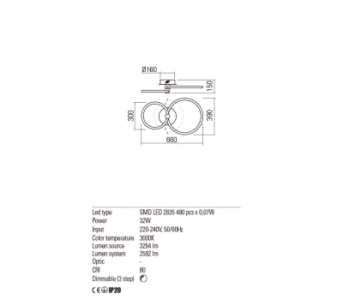 Плафон LED Redo SPELL PL 32W 3000K бял - Image 2