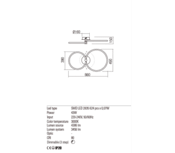 Плафон LED Redo SPELL 32W 3000K хром - Image 2