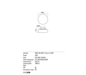 Плафон Redo UBIS PL LED 25W 2700-5000K SMD - Image 2