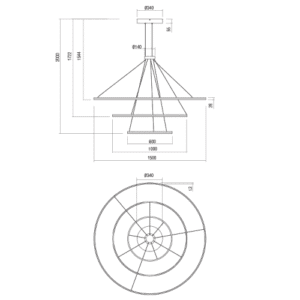 Пендел LED Redo ORBIT 186W 3000K димируем бронз - Image 2