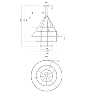 Пендел LED Redo ORBIT 286W 21345lm 3000K бронз DALI - Image 2