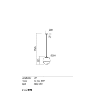 Пендел Redo BERRY E27 42W метал и стъкло - Image 2