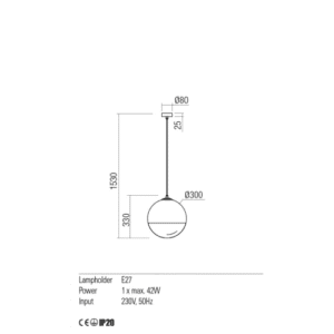 Пендел Redo BERRY E27 42W метал и стъкло - Image 2