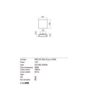 Аплик Redo TABLET LED 11W 3000K димируем хром - Снимка 2