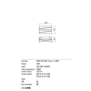 Аплик LED 18W REDO ZIGO топла светлина 3000K - Снимка 2