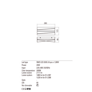 Аплик LED Redo 01-2398 ZIGO 26W 3000K черен - Снимка 2