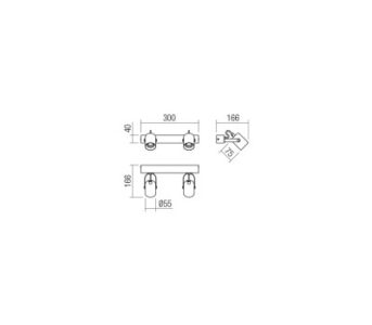 Аплик Smarter TAFFI 2x42W, E27, черен, дърво - Image 2