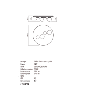 Плафон Redo CORUM LED 64W 3752lm 3000K - Image 2