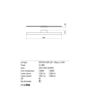 LED аплик за баня REDO 01-2508 BARRIO - Снимка 2