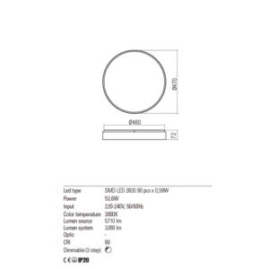 Плафон LED Redo YOMO 53.6W 3000K димируем - Снимка 2