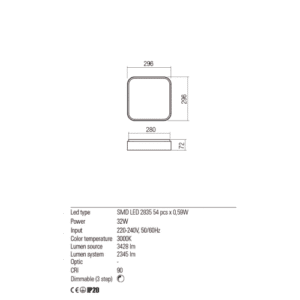 Плафон LED Redo YOMO 32W димируем, 3000K, 2345lm - Снимка 2