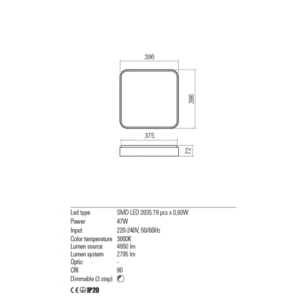 Плафон LED Redo YOMO 4.7W 2795lm димируем, бял - Image 2