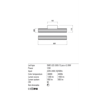 Аплик LED Redo RIGAL 12W 4000K IP44 за баня - Image 2