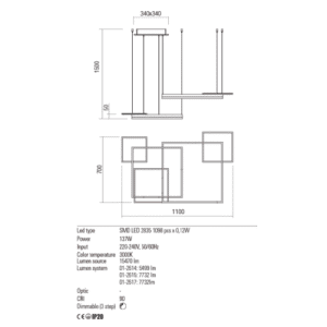 Плафон LED Redo SIGUA 137W димер 3000K - Image 2