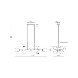 Пендел Smarter Pierce 8x42W E27 златист месинг - Снимка 2