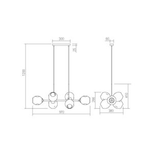 Пендел Smarter Pierce 6xE27 6x42W златист - Снимка 2