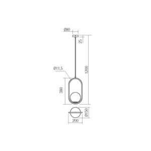 Пендел Smarter Niva E14 28W, метал и стъкло - Снимка 2