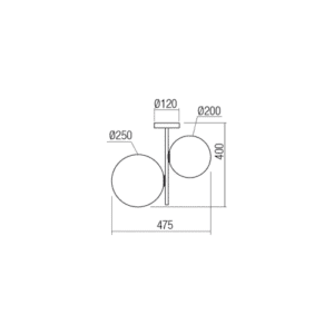 Плафон Redo TALIS, 2x42W, E27, черен/опал - Image 2