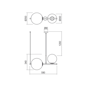 Пендел Redo TALIS 2x42W E27 черен/опал - Image 2