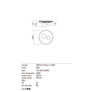 Плафон Redo CORUM LED 38W 2470lm 3000K бял - Image 2