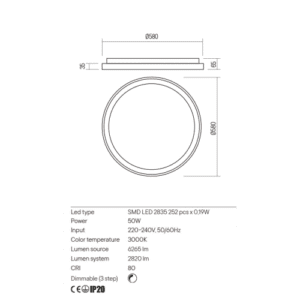 Плафон Redo ICONIC LED 50W SMD димируем, златист/бял - Image 2