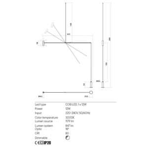 Лампион Redo PICAS 12W COB LED матово черен - Image 2