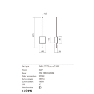 Аплик Redo DIAZ 20W LED 3000K IP20 бял - Image 2