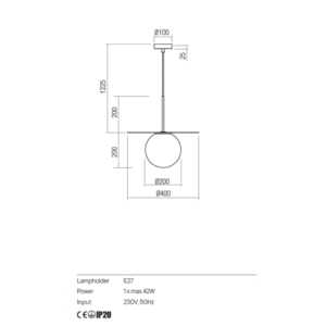 Пендел Redo PLATO E27 42W матово златист - Image 2