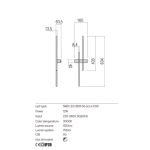 Аплик Redo Tangent LED 12W 758lm 3000K димируем - Image 2