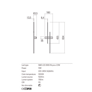 Аплик Redo TANGENT LED 12W 3000K димиращ мат бял - Image 2