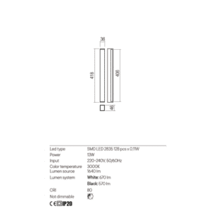 Аплик Redo PLOT 13W SMD LED 3000K черен - Image 2