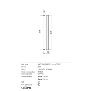 Аплик LED 21W SMD Redo 01-2762 топла светлина - Image 2